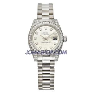 LadyDatejust 26 White Dial 18K White Gold President Automatic Watch 179159WDP