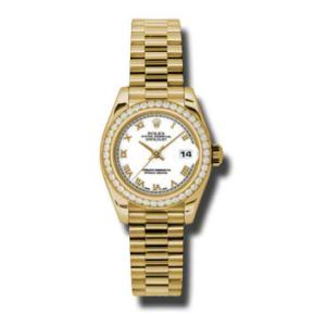 LadyDatejust 26 White Dial 18K Yellow Gold President Automatic Watch 179138WRP