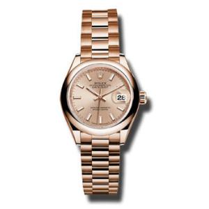 LadyDatejust 28 Pink Sundust Dial 18K Everose Gold President Automatic Watch 279165PSP