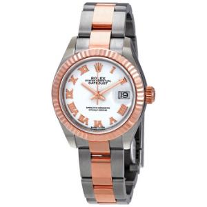LadyDatejust 28 White Dial Steel and 18kt Everose Gold Oyster Watch 279171WRO