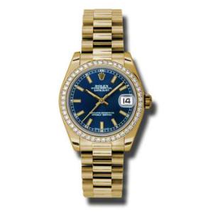 LadyDatejust 31 Blue Dial 18K Yellow Gold President Automatic Watch 178288BLSP