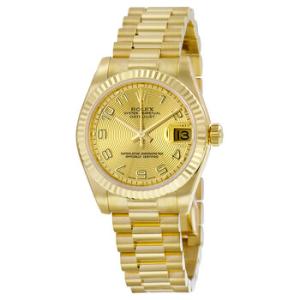 LadyDatejust 31 Champagne Concentric Circle Dial 18K Yellow Gold President Automatic Watch 178278CCAP