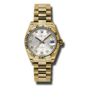 LadyDatejust 31 Silver Dial 18K Yellow Gold President Automatic Watch 178278SJDP
