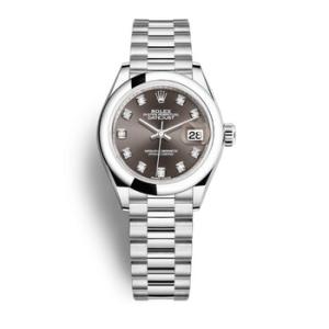 LadyDatejust Grey Dial Automatic Platinum President Watch 279166GYDP