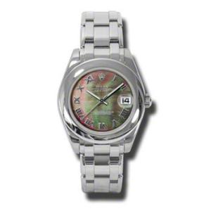 LadyDatejust Pearlmaster Black Mother Of Pearl Dial 18K White Gold Automatic Watch 81209BKMRPM