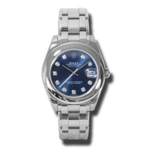 LadyDatejust Pearlmaster Blue Diamond Dial 18K White Gold Automatic Watch 81209BLDPM