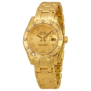 LadyDatejust Pearlmaster Champagne Dial 18K Yellow Gold Automatic Watch 80318CRPM
