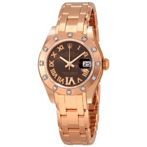 LadyDatejust Pearlmaster Chocolate Brown Dial 18K Everose Gold Automatic Watch 80315BRRDPM