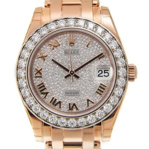 LadyDatejust Pearlmaster Diamond Pave Dial 18K Everose Gold Automatic Watch 81285CDRPM