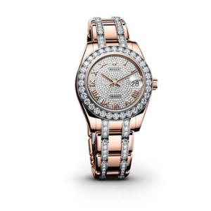 LadyDatejust Pearlmaster Diamond Pave Dial 18K Everose Gold DiamondSet Automatic Watch 81285CDRDPM