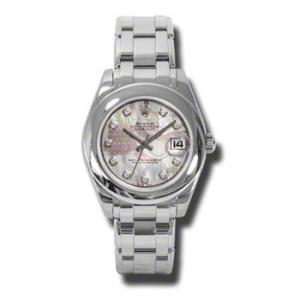 LadyDatejust Pearlmaster Goldust Dream Mother Of Pearl Diamond Dial 18K White Gold Automatic Watch 81209GDDPM