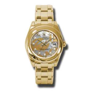 LadyDatejust Pearlmaster Goldust Dream Mother Of Pearl Diamond Dial 18K Yellow Gold Automatic Watch 81208GDDMDPM