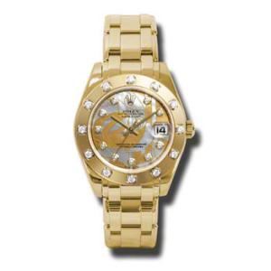 LadyDatejust Pearlmaster Goldust Dream Mother Of Pearl Diamond Dial 18K Yellow Gold Automatic Watch 81318GDDMDPM