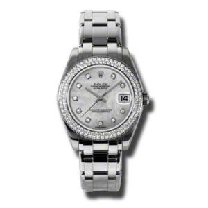 LadyDatejust Pearlmaster Mother Of Pearl Diamond Dial 18K White Gold Automatic Watch 81339MDPM