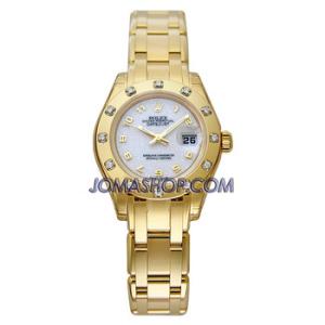 LadyDatejust Pearlmaster White Dial 18K Yellow Gold Automatic Watch 80318WAPM