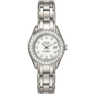 LadyDatejust Pearlmaster White Diamond Dial 18K White Gold Automatic Watch 80299WDPM