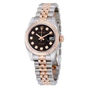 Lady Datejust 26 Black Dial Stainless Steel and 18K Everose Gold Jubilee Bracelet Automatic Watch 179171BKJDJ