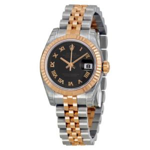 Lady Datejust 26 Black Dial Stainless Steel and 18K Everose Gold Jubilee Bracelet Automatic Watch 179171BKRJ