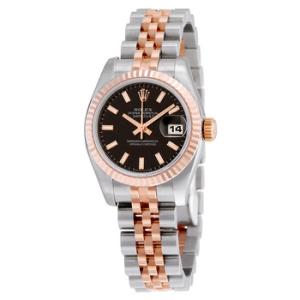 Lady Datejust 26 Black Dial Stainless Steel and 18K Everose Gold Jubilee Bracelet Automatic Watch 179171BKSJ