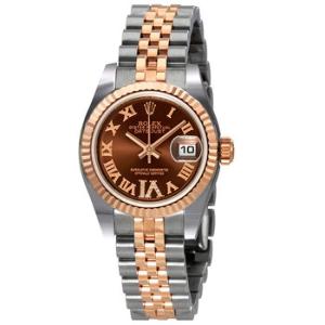 Lady Datejust 26 Chocolate Brown Dial Stainless Steel and 18K Everose Gold Jubilee Bracelet Automatic Watch 179171CHRDJ