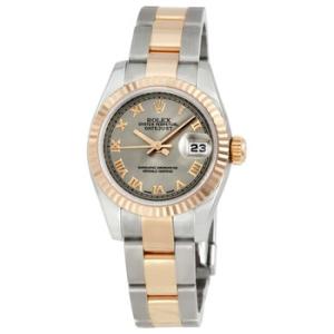 Lady Datejust 26 Grey Dial Stainless Steel and 18K Everose Gold Oyster Bracelet Automatic Watch 179171GYRO