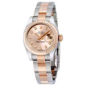 Lady Datejust 26 Pink Dial Stainless Steel and 18K Everose Gold Oyster Bracelet Automatic Watch 179171PDO