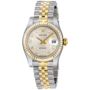 Lady Datejust 26 Silver Jubilee With 10 Diamonds Dial Stainless Steel and 18K Yellow Gold Jubilee Bracelet Automatic Watch 179173SJDJ