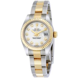 Lady Datejust 26 White Dial Stainless Steel and 18K Yellow Gold Oyster Bracelet Automatic Watch 179173WDO