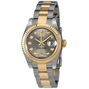 Lady Datejust Automatic Rhodium Diamond Dial Watch 179173RDO