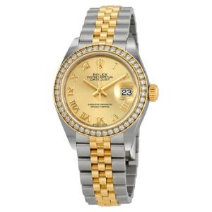 Lady Datejust Champagne Roman Dial Diamond Bezel Automatic Watch 279383CRJ