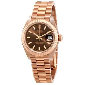 Lady Datejust Chocolate Dial 18K Everose Gold Automatic 28 mm Watch 279175CHSP