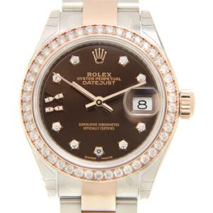Lady Datejust Chocolate Diamond Dial Automatic Steel and 18ct Everose Gold Oyster Watch 279381CHRDO