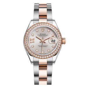 Lady Datejust Sundust Diamond Dial Automatic Steel and 18ct Everose Gold Oyster Watch 279381SNRDO