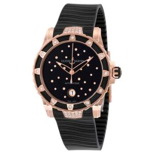 Lady Diver 2014 Black Dial Black Rubber Watch 8156180E3C22