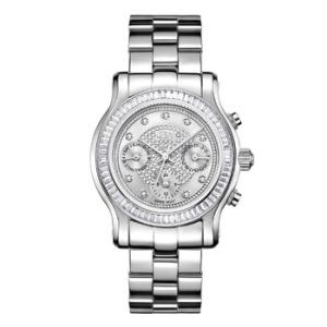 Laurel Silver MultiFunction Diamond Dial Steel Bracelet Watch J6330B