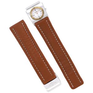 Leather Watch Band With Second Time Zone Attachment B6107211B102.155X.A18D