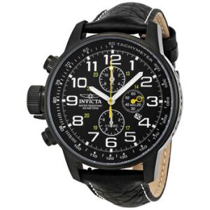 Lefty Chronograph Black Dial Black Leather Lefty Watch