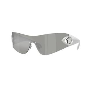 Light Grey Silver Mirror Shield Sunglasses VE2280 10006G