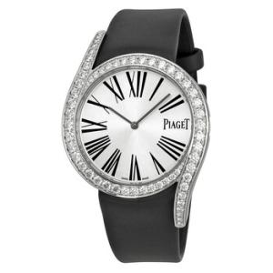 Limelight Gala Silver Dial Black Satin Strap Watch G0A39166