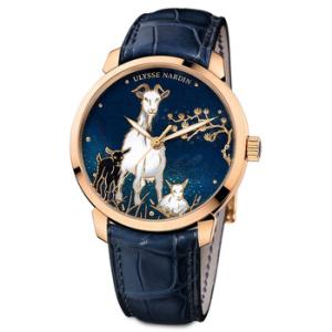 Limited Edition Classico Goat Automatic Chronometer Blue Dial Watch 81561112CHEVRE