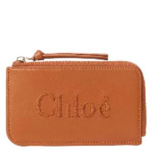 Logo Embroidered Sense Purse In Soft Leather