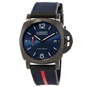 Luminor 40mm Quaranta Steel DLC Luna Rossa Automatic Blue Dial Watch PAM01408
