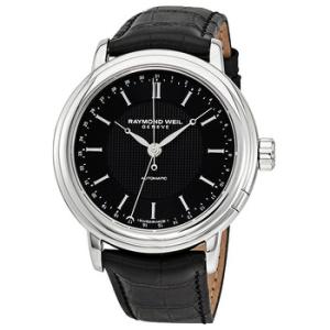 Maestro Automatic Black Dial 38 Hour Power Reserve Black Leather Watch 2851STC20001