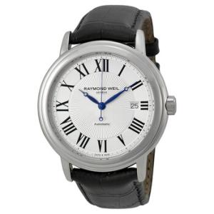 Maestro Automatic Silver Dial Black Leather Watch 2847STC00659