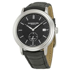 Maestro Black Dial Black Leather Watch 2838STC20001