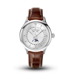 Manero Moonphase Quartz Silver Dial Watch 00.10909.02.13.01