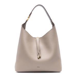 Marcie Hobo Bag In Grained Leather   Grey