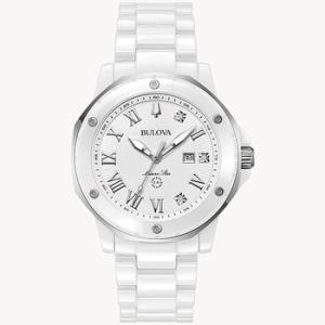Marine Star Quartz Diamond White Dial Watch 98P222