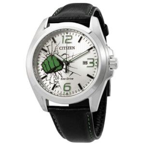 Marvel Hulk EcoDrive Silver Dial Watch AW143124W
