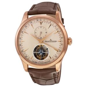 Master Grand Tradition Tourbillon Beige Dial 18kt Rose Gold Brown Alligator Watch Q1662510